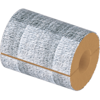 Цилиндр теплоизоляционный базальтовый вырезной фольгированный 108x60x1000 мм Г1 Ц 100 ГОСТ 23208-2022